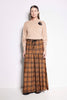 La Estrella Skirt - Tiered full length skirt in brown check