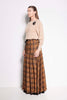 LA ESTRELLA SKIRT - TIERED FULL LENGTH SKIRT IN BROWN CHECK