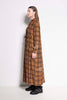 LA ROSA DRESS - FULL LENGTH LONG SLEEVE COLLARED DRESS IN BROWN CHECK