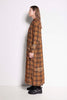 LA ROSA DRESS - FULL LENGTH LONG SLEEVE COLLARED DRESS IN BROWN CHECK