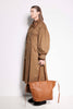 EAST ELEMENT TRENCH - DOUBLE BREASTED PLEAT SLEEVE TRENCH IN TOBACCO