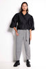 DYNASTY BELTED PANT - BLACK STRIPE BELTED DENIM TROUSER