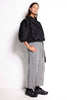 Dynasty Belted Pant - Black stripe belted denim trouser