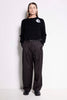 SWALLOW CASHMERE CREW - BLACK LONG SLEEVE CREW NECK JUMPER WITH EMBROIDERY DEATIL