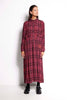 La Rosa Dress - Full length long sleeve collared dress in pink check