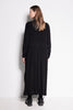 LA ROSA DRESS - FULL LENGTH LONG SLEEVE COLLARED DRESS IN BLACK
