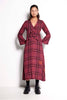 Bow Tie Dress - Full length V-neck flute sleeve dress