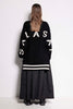 Salasai Script Jumper - Black Merino wool with Salasai script