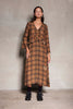 Bow Tie Dress - Full length V-neck flute sleeve dress