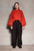 Cable S Jumper - Red fire chunky wool knit jumper