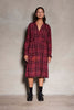 LA LUNA TEE DRESS - MID LENGTH LONG SLEEVE PINK CHECK DRESS