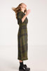 Beloved Button Dress - Forest Green Check Linen
