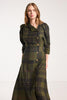 Beloved Button Dress - Forest Green Check Linen