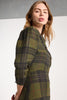 Beloved Button Dress - Forest Green Check Linen
