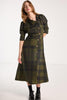 Beloved Button Dress - Forest Green Check Linen