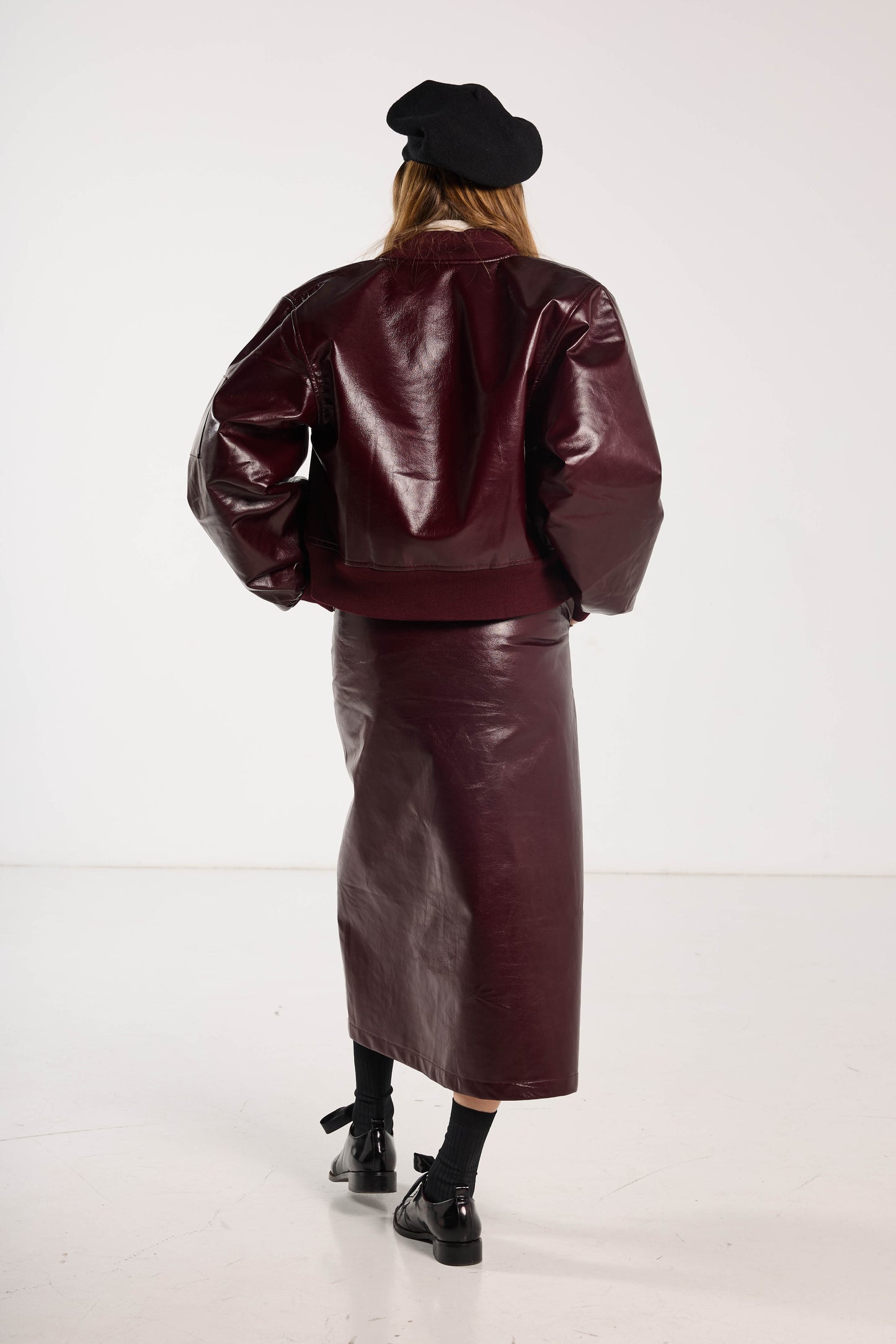 Juliet Bomber - Plum Vegan Leather