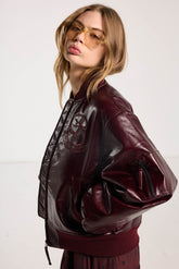 Juliet Bomber - Plum Vegan Leather