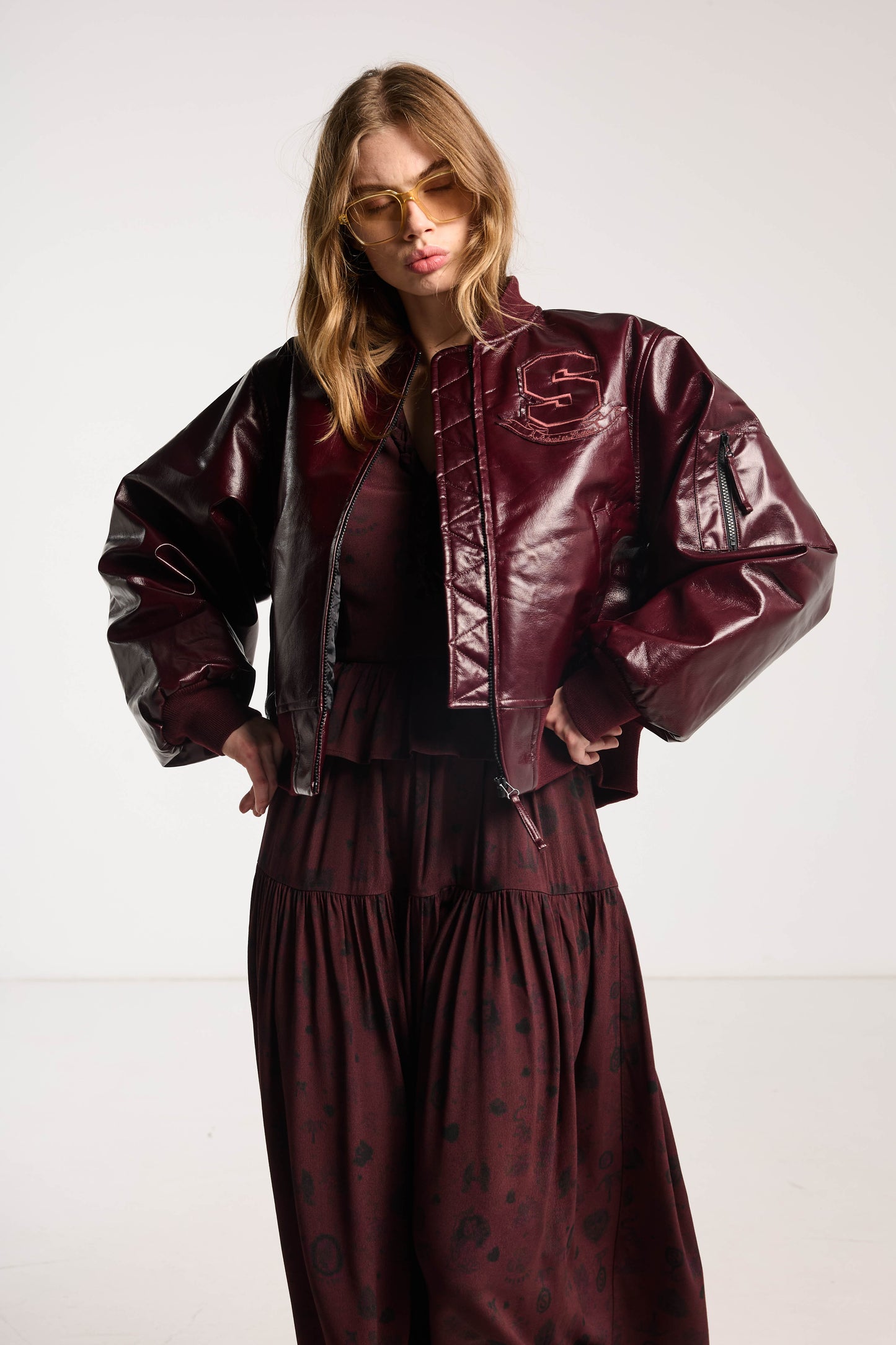 Amour Dress - Plum Wood Print