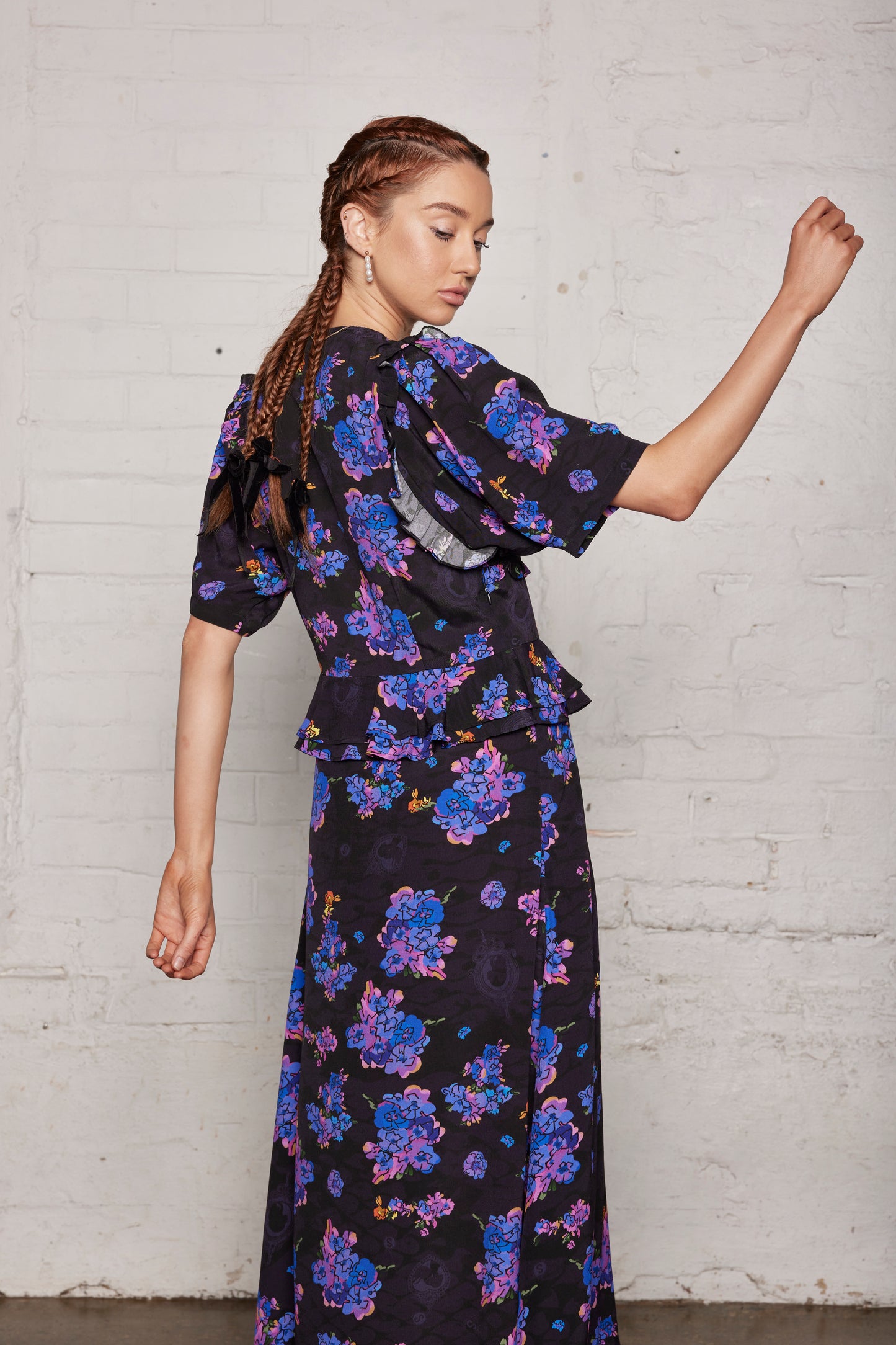 POET DRESS - VIOLET BOUQUET