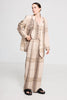 Palazzo Pant - Camel Check Linen