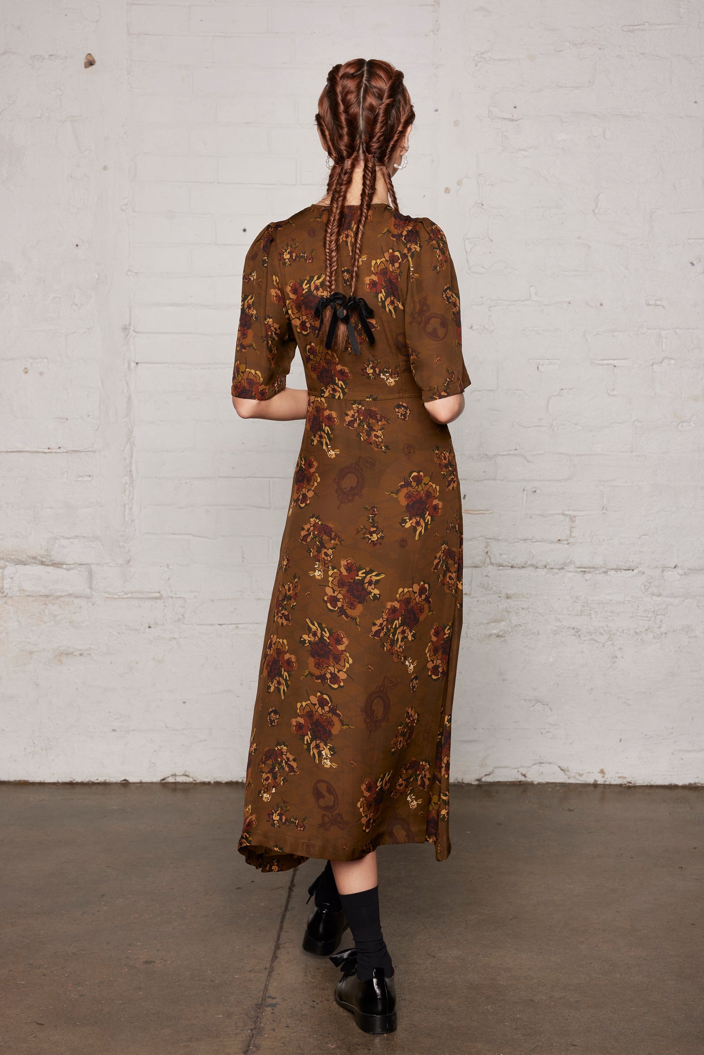 Beau Monde Dress - Cocoa Rosette