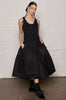 Blackbird dress - Black mid length dress