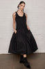 Blackbird dress - Black mid length dress