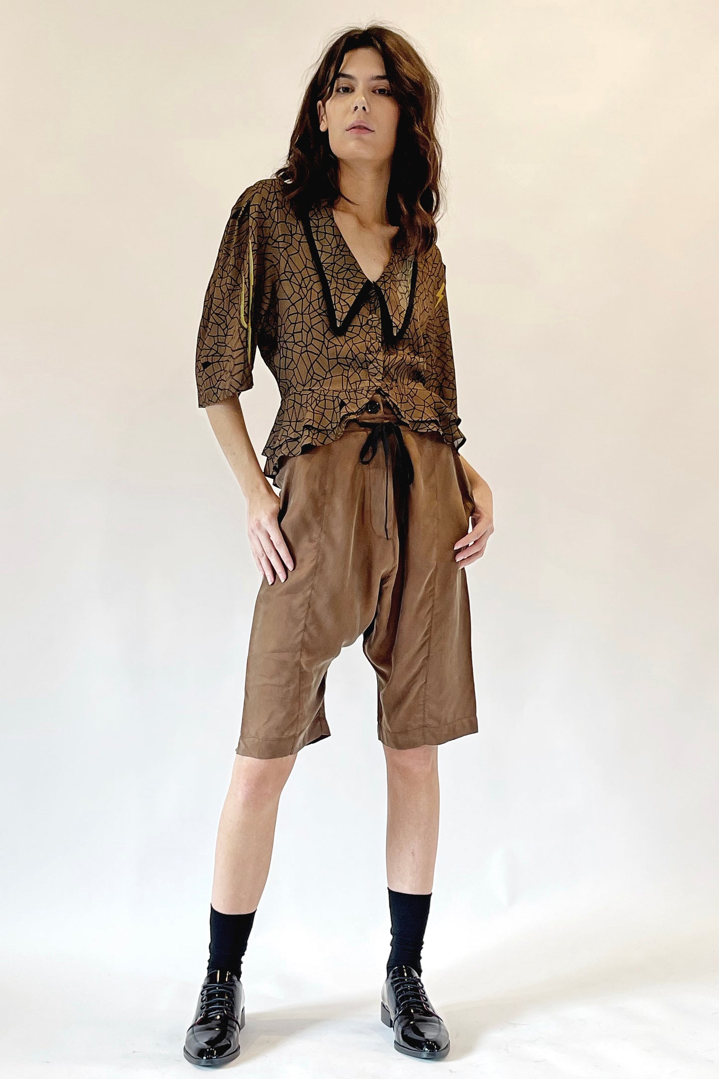 PLANET SHORT- KHAKI BROWN CUPRO