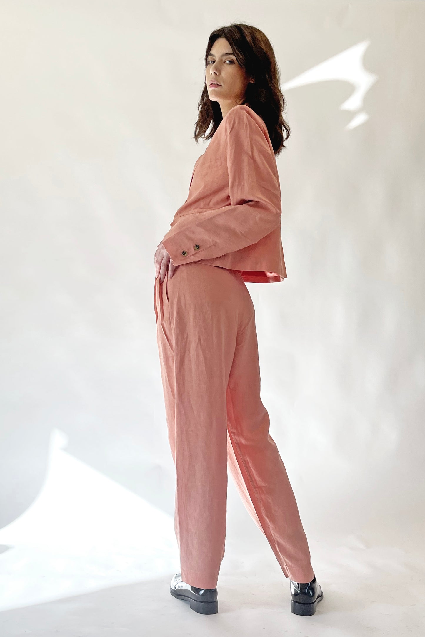 PLANET BLAZER- ROSEATE LINEN SILK