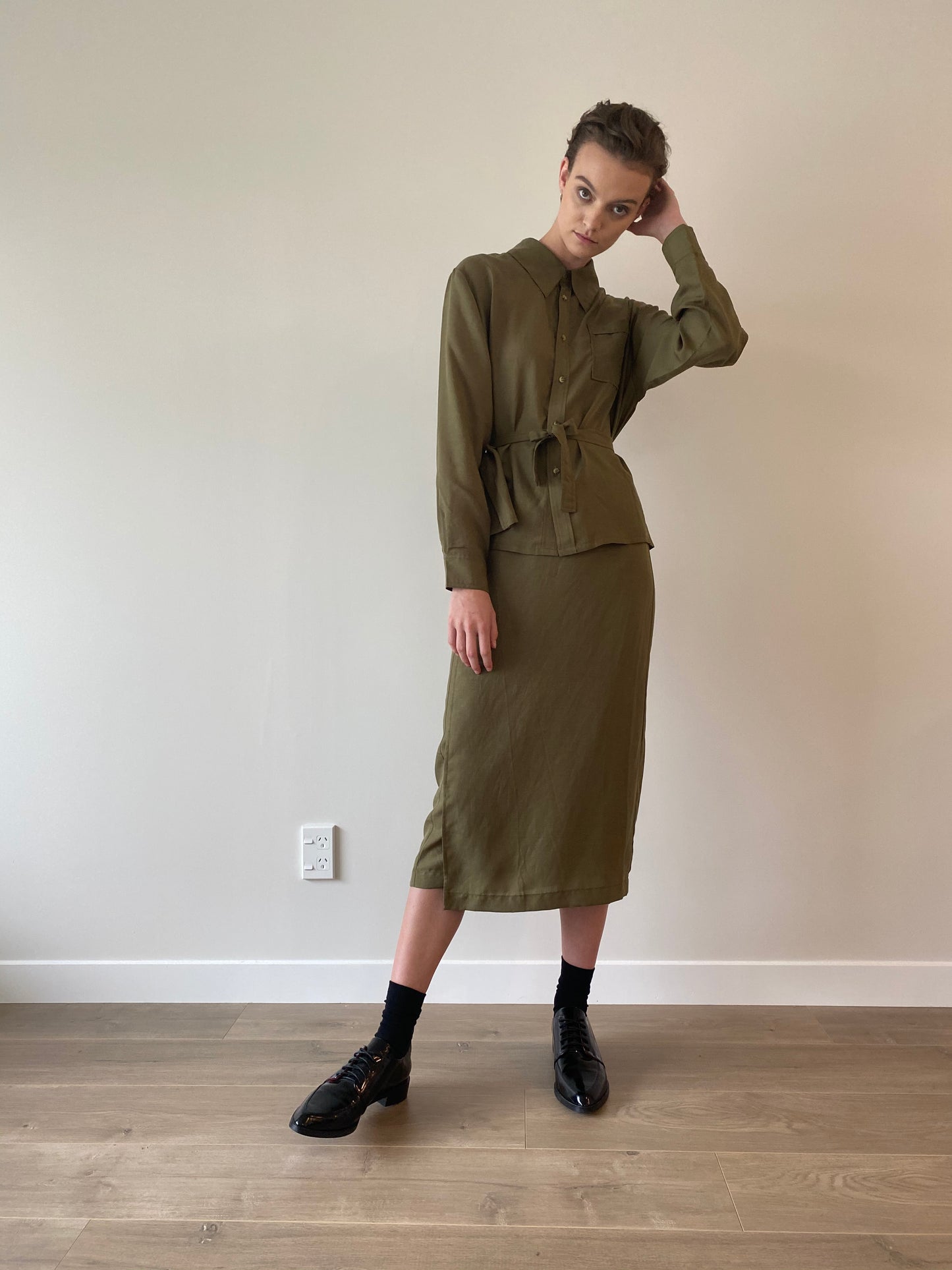 BETROTHED WRAP DRESS - KHAKI