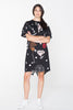 CREATURES TEE DRESS - BLACK CHAIN N HOUND PRINT