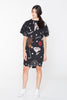 CREATURES TEE DRESS - BLACK CHAIN N HOUND PRINT