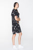 CREATURES TEE DRESS - BLACK CHAIN N HOUND PRINT