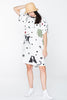 CREATURES TEE DRESS - WHITE CHAIN N HOUND PRINT