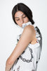 DOMESTIC DRESS - WHITE CHAIN N HOUND PRINT