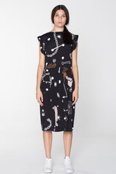 DOMESTIC DRESS - BLACK CHAIN N HOUND PRINT