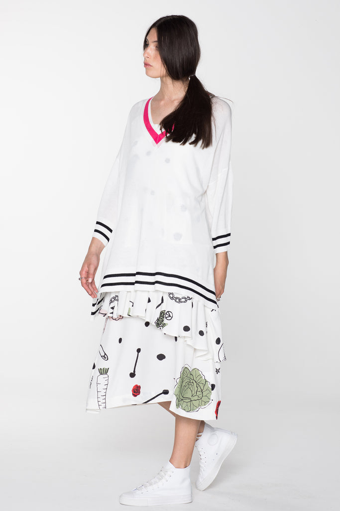 V KNIT- WHITE LINEN KNIT