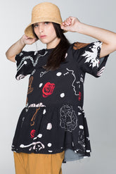 CREATURES TEE - BLACK CHAIN N HOUND PRINT
