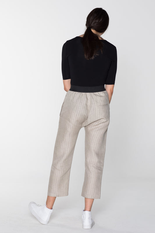 HUMANE PANT- NATURAL PINSTRIPE