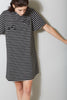 Rosette T Dress, Black Stripe