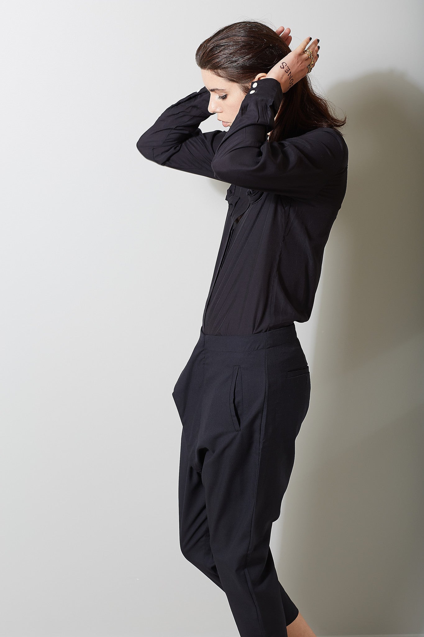 Rosette Blouse, Black