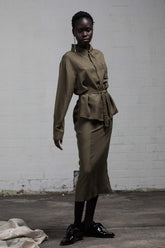 BETROTHED WRAP DRESS - KHAKI