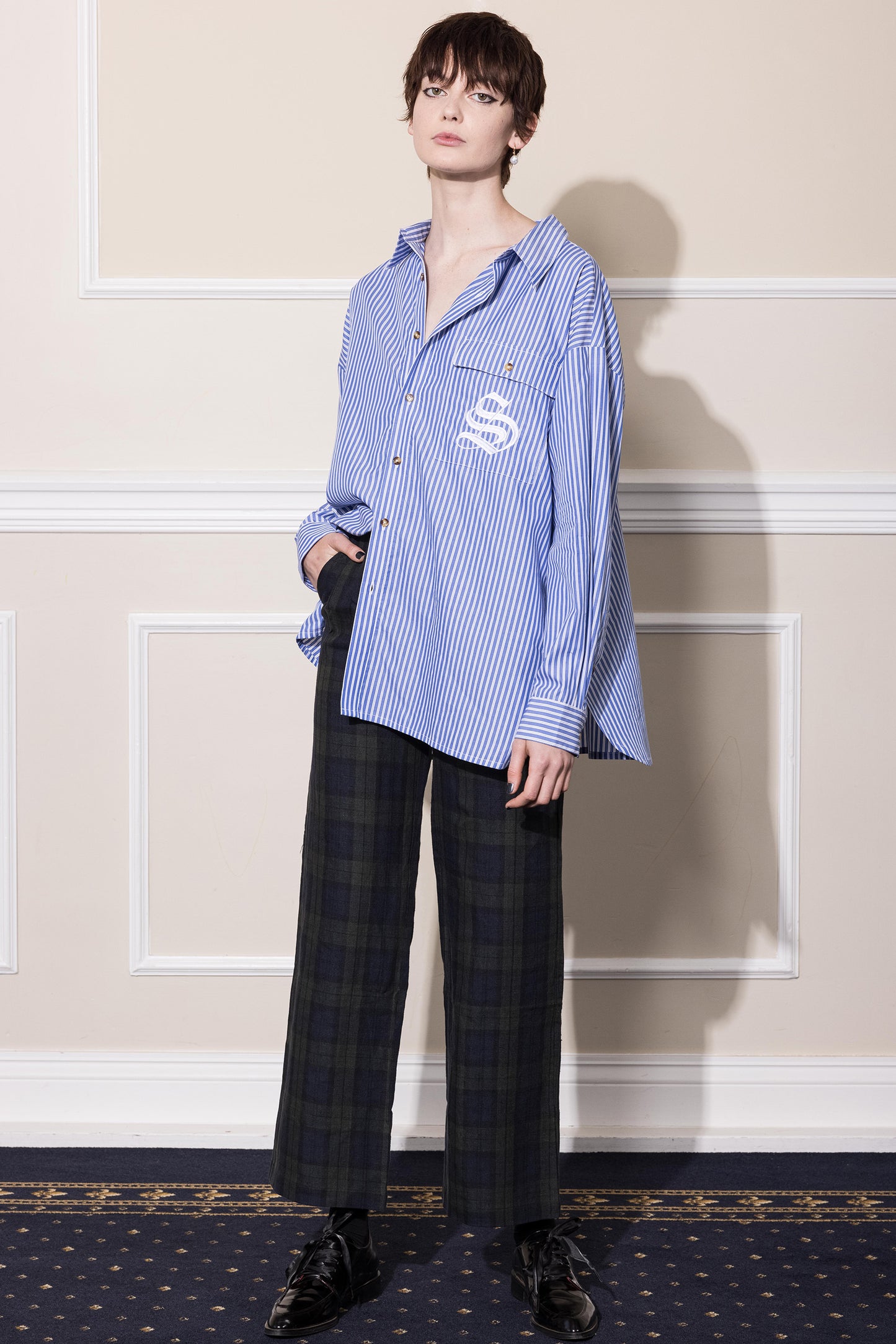 PLANETARY PANT - NAVY PLAID