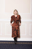 SERANADE SATURN DRESS REDWOOD PRINT SILK