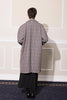 UFO WOOL COAT - GREY RED CHECK