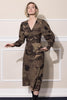 HEARTS ON FIRE WRAP DRESS -  CHOCOLATE PRINT