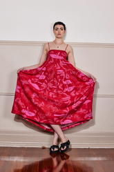 DANGEROUS HEARTS DRESS - PINK ISLE PRINT