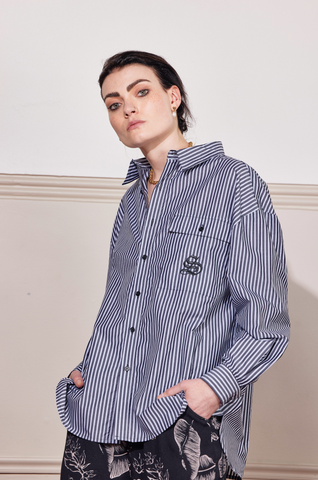 PALM PEOPLE SHIRT - BLACK STRIPE