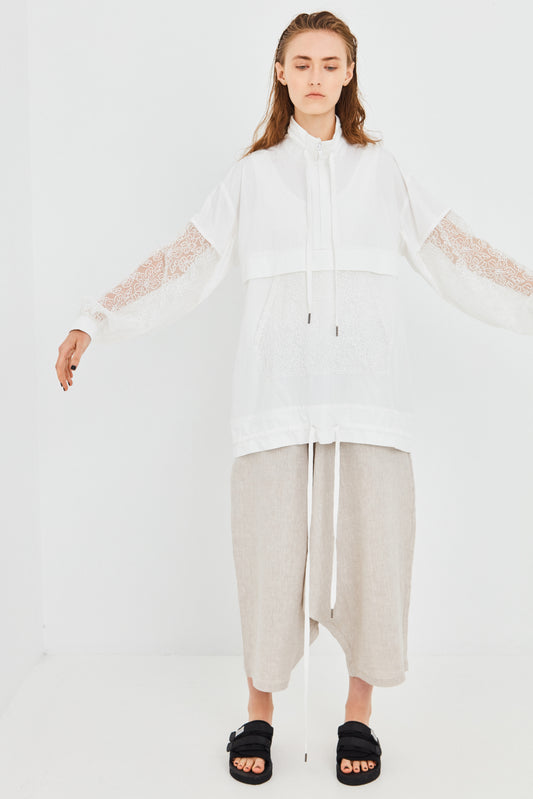 BLURRED WINDBREAKER, WHITE