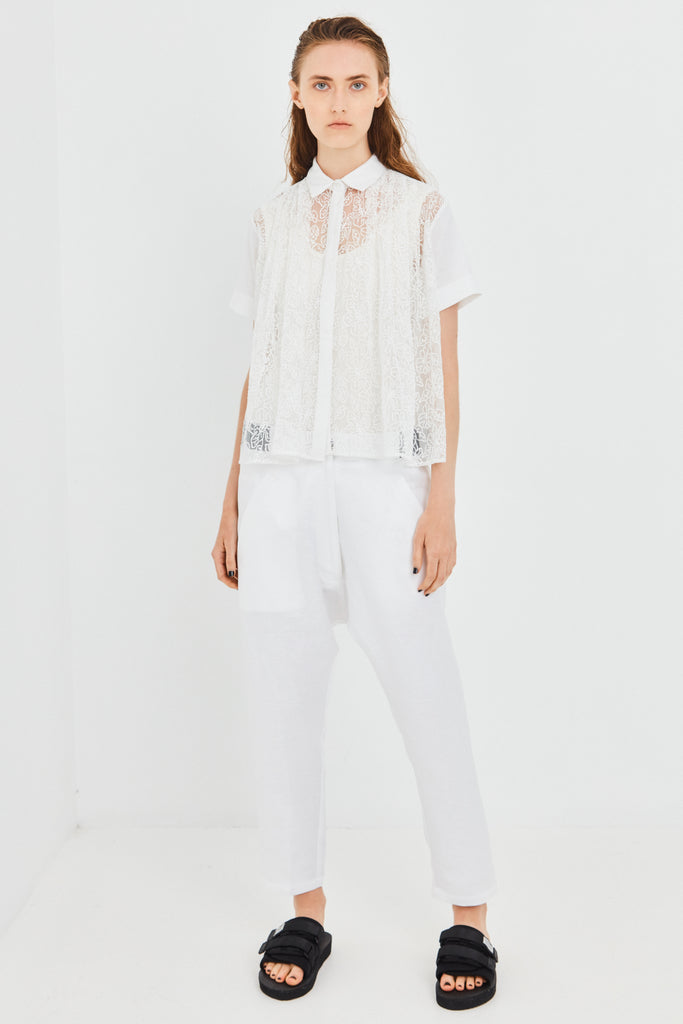 BLURRED BLOUSE, WHITE